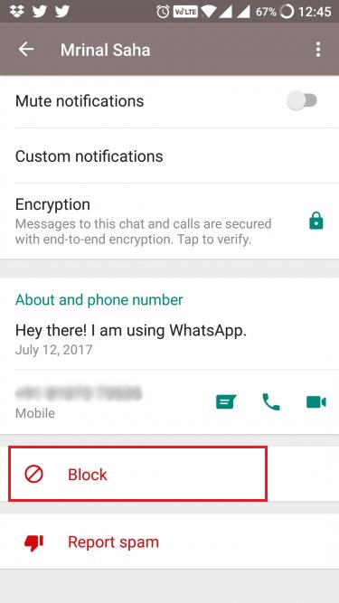 whatsapp block step 2