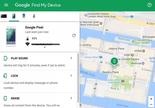 unlock pattern lock with android device manager