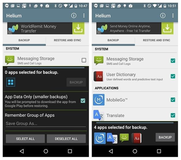 backup android app data without root