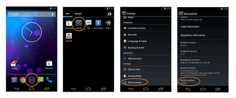 how to enable usb debugging on android 4.2