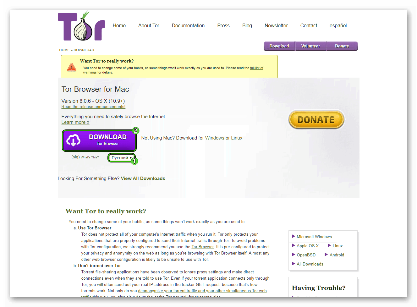 Скачать Tor Browser для Mac OS на русском языке