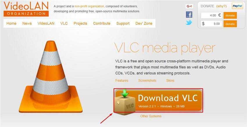 VLC player for no sound video