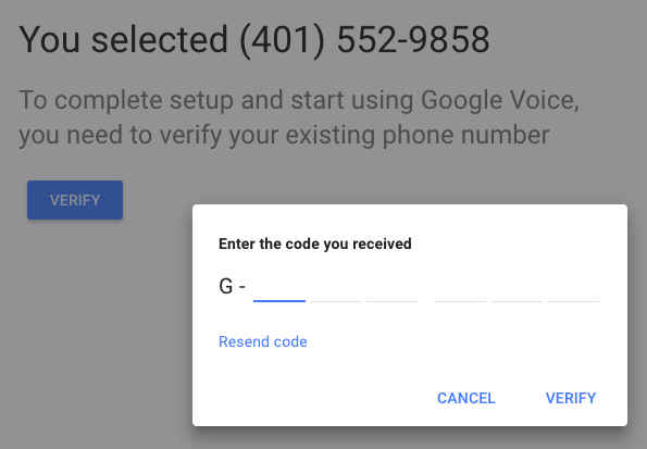 Verifying your phone number with Google Voice