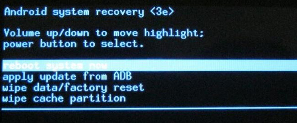 Android System Recovery Screen