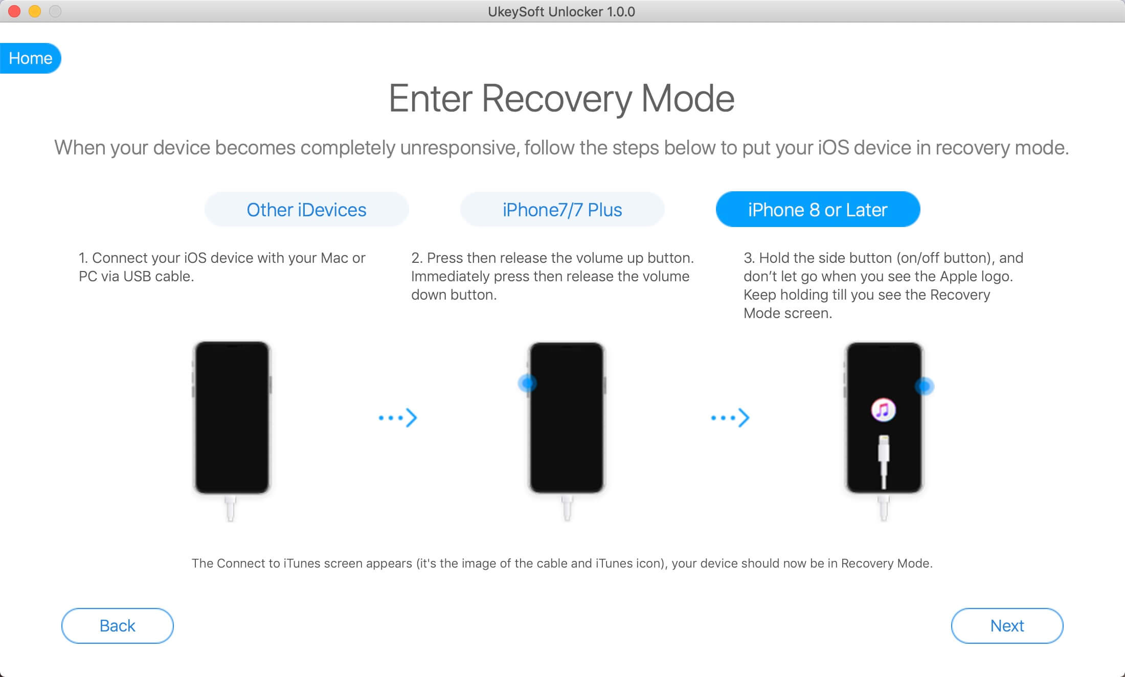 Enter Recovery Mode on iPhone
