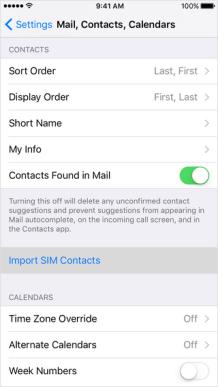 important contacts from sim to iphone