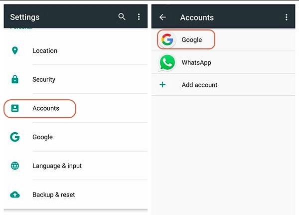 Удалить контакты из Android аккаунта Google