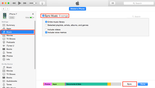 Музыка между iPhone и iTunes