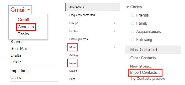 import csv contacts to android