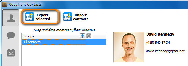 use copytrans contacts to transfer iphone contacts to android