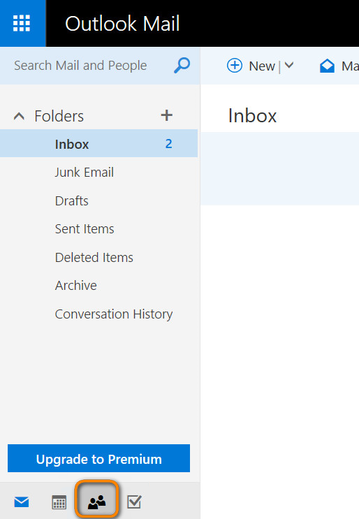 Select "People" in Outlook at the bottom