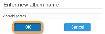 photo album rename popup