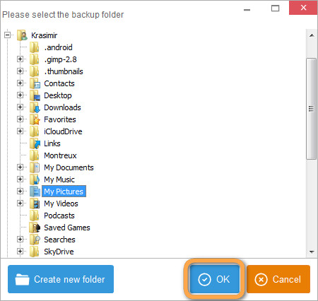 pc folder select