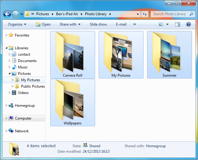 photo backup folder on pc
