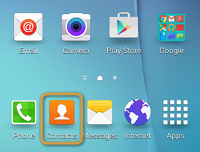 contacts application on samsung galaxy home screen