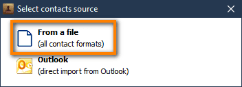 Import contacts from a file