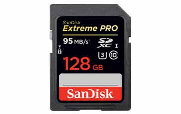 Sandisk 128 GB SD memory card