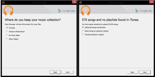 Перенос iTunes Music на Android с помощью Google Play Music