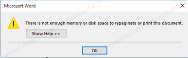 There is not enough memory error