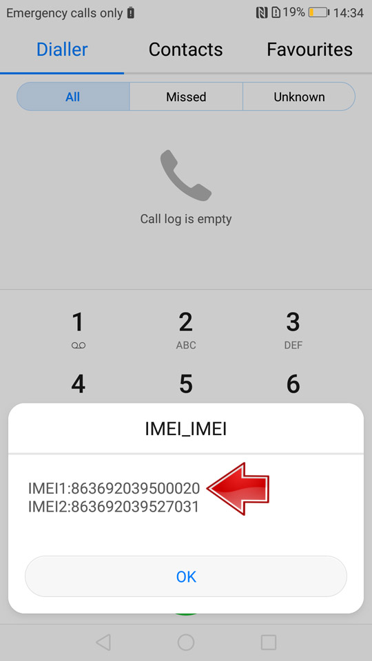 IMEI Number Android Screen