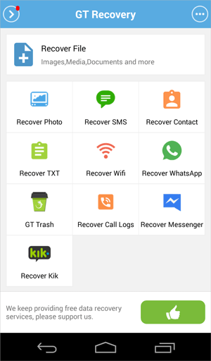retireve deleted texts on android without backup using gt recovery app