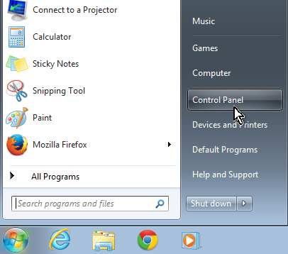 open-control-panel-windows-7-vista