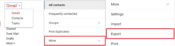 go to contacts on gmail