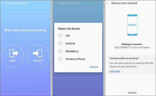 connect two samsung devices to each other