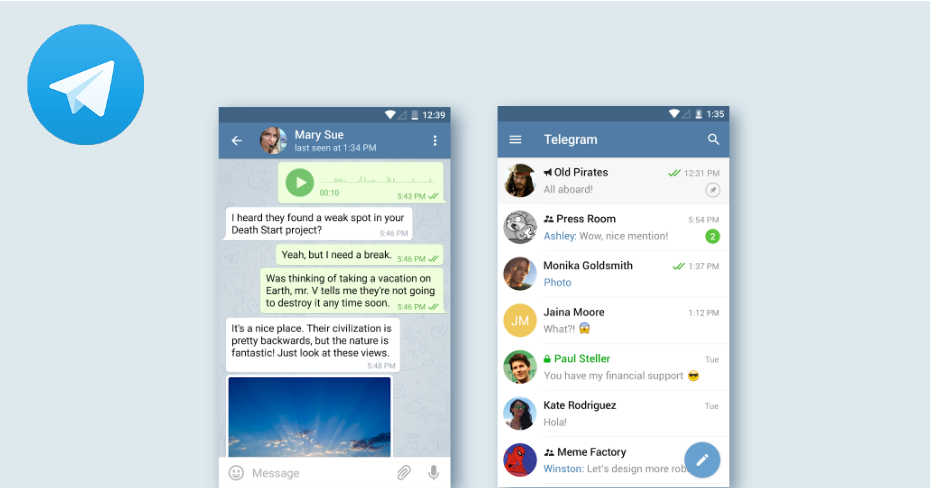 telegram messenger, secure messaging app, free chat app