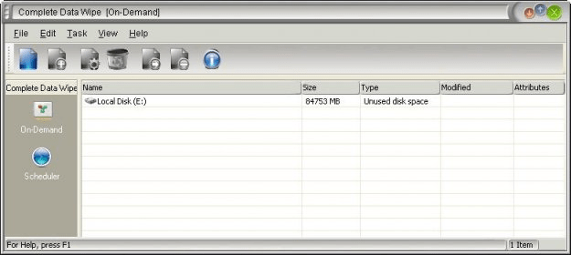 Complete data wipe: Complete Data Wipe — Software Informer. It is a program with full capabilities to erase entire hard disk partitions.